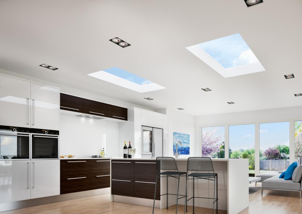 flat skylights in kitchen