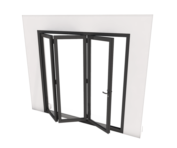 Bi-Fold Door - 3 panes - 3000 x 2100 mm - Full grey RAL7016 matt