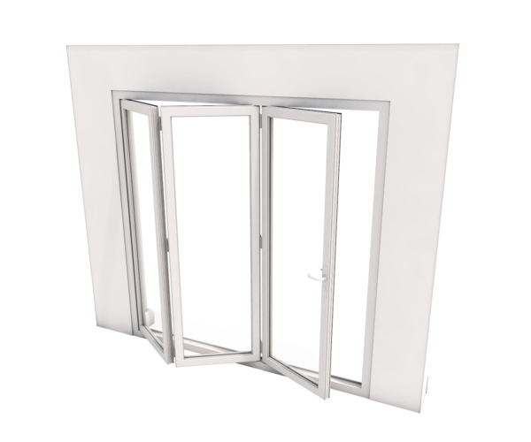 Bi-Fold Door - 3 panes - 2500 x 2100 mm  - Full white gloss