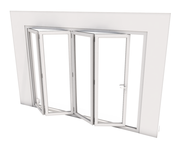 Bi-Fold Door - 4 panes - 4000 x 2100 mm - Full white gloss